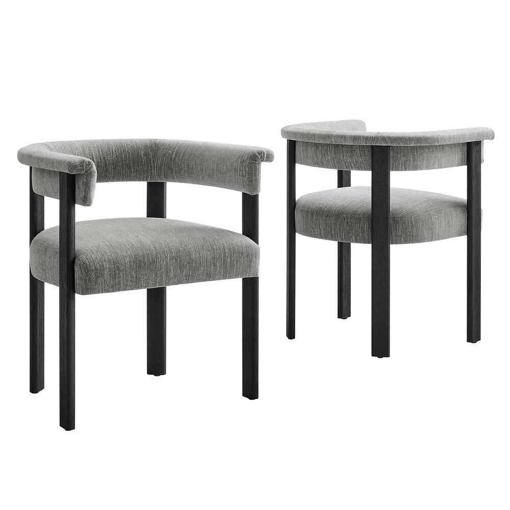 Modway EEI-6776 Imogen Fabric Upholstered Barrel Dining Chairs Set of 2