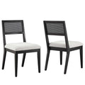 Modway EEI-6781 Nimba Faux Rattan Fabric Dining Chairs Set of 2