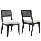 Modway EEI-6781 Nimba Faux Rattan Fabric Dining Chairs Set of 2