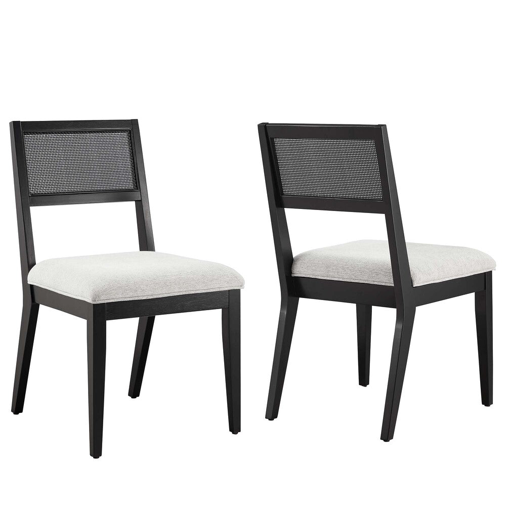 Modway EEI-6781 Nimba Faux Rattan Fabric Dining Chairs Set of 2