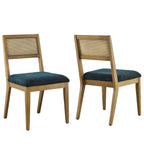 Modway EEI-6781 Nimba Faux Rattan Fabric Dining Chairs Set of 2