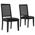 Modway EEI-6802 Arlo Vegan Leather Upholstered Faux Rattan and Wood Dining Side Chairs Set of 2
