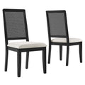 Modway EEI-6803 Arlo Faux Rattan and Wood Dining Side Chairs Set of 2