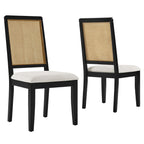 Modway EEI-6803 Arlo Faux Rattan and Wood Dining Side Chairs Set of 2
