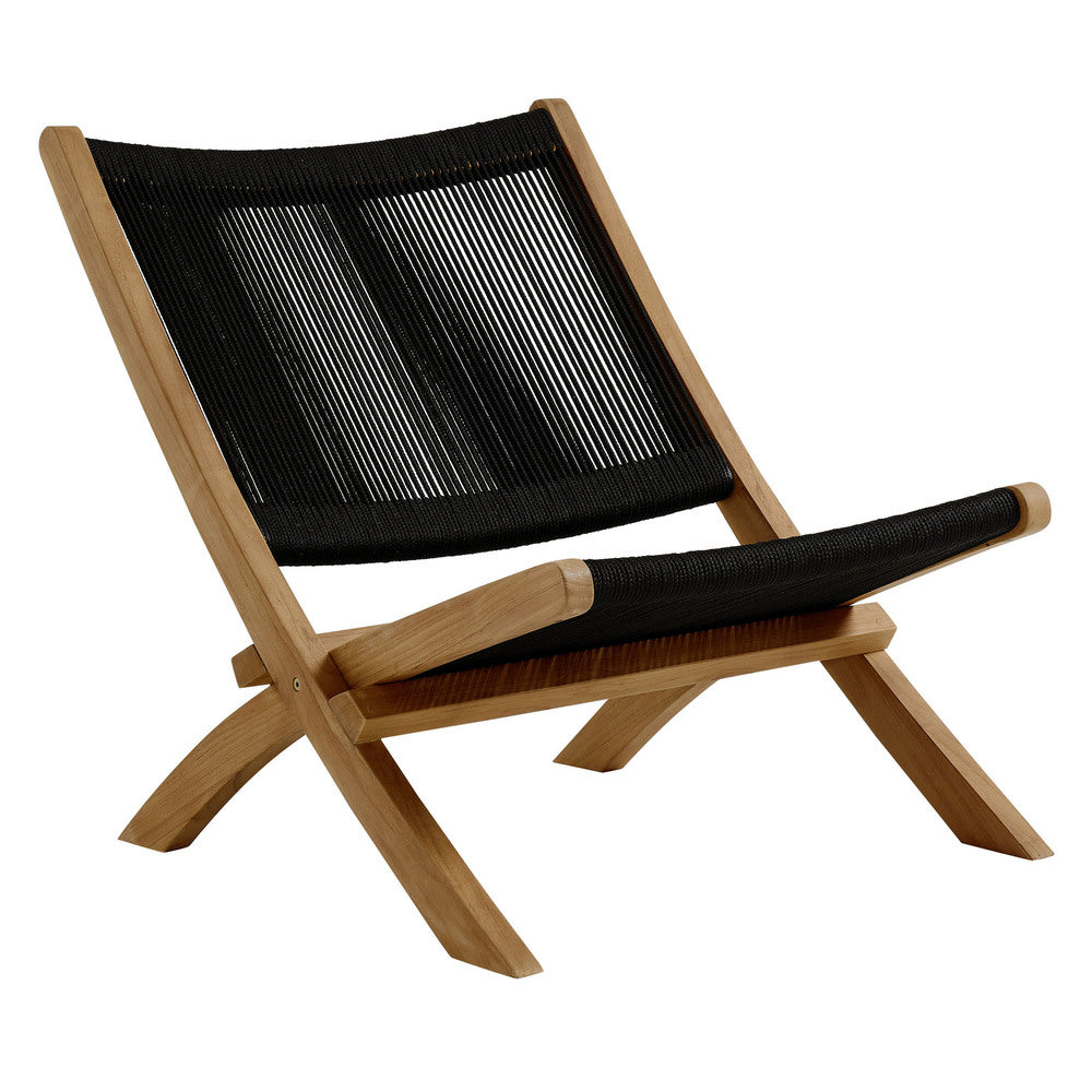 Modway EEI-6808 Vienna Outdoor Patio Teak and Rope Folding Accent Lounge Chair
