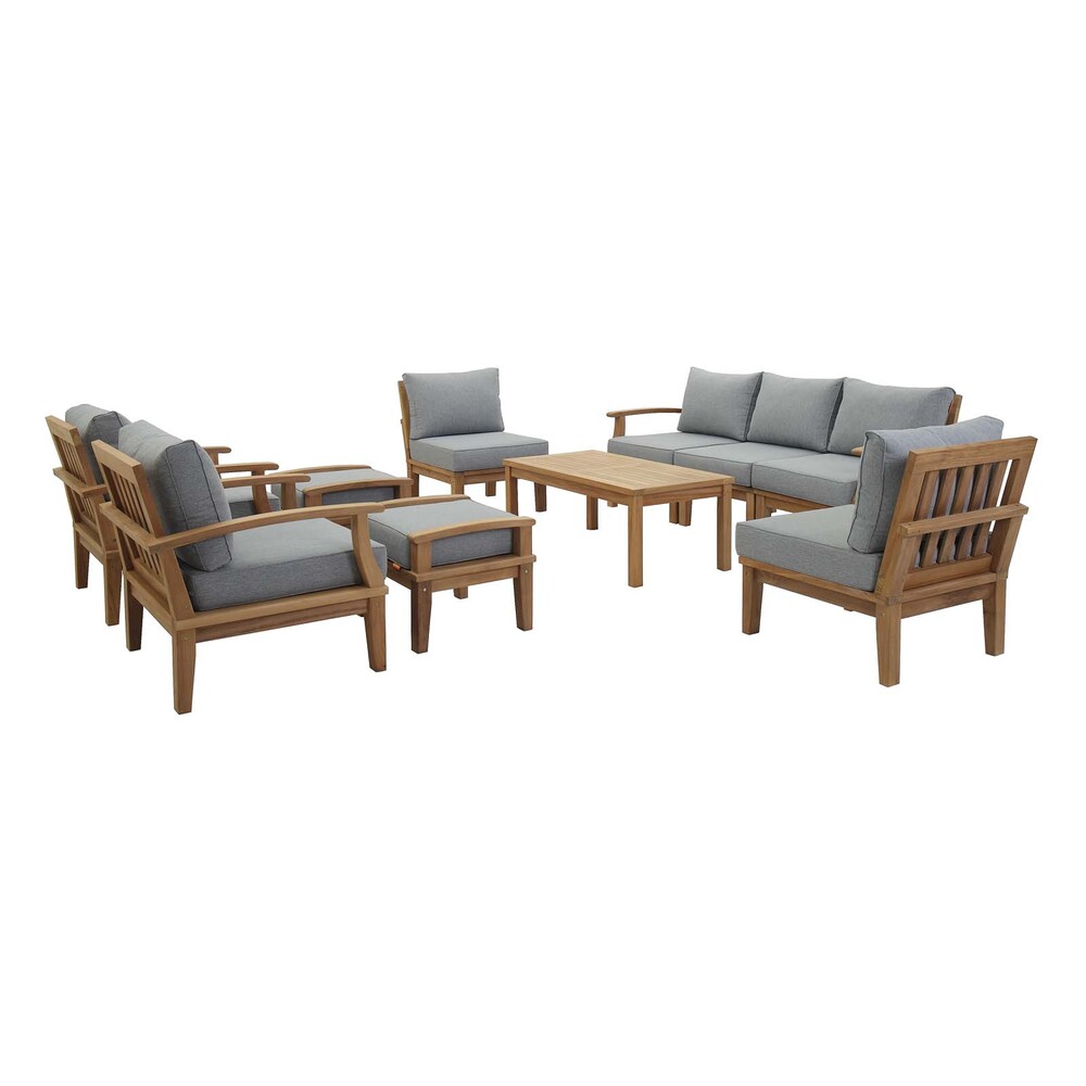 Modway EEI-1480 Marina 10 Piece Outdoor Patio Teak Set