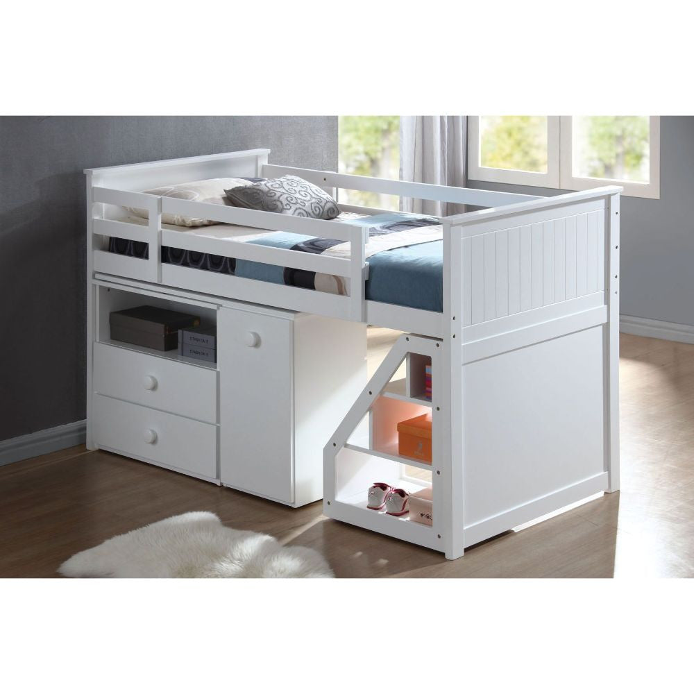 ACME 19405 Wyatt Loft Bed, Chest, Desk & Ladder, White (1Set/5Ctn)