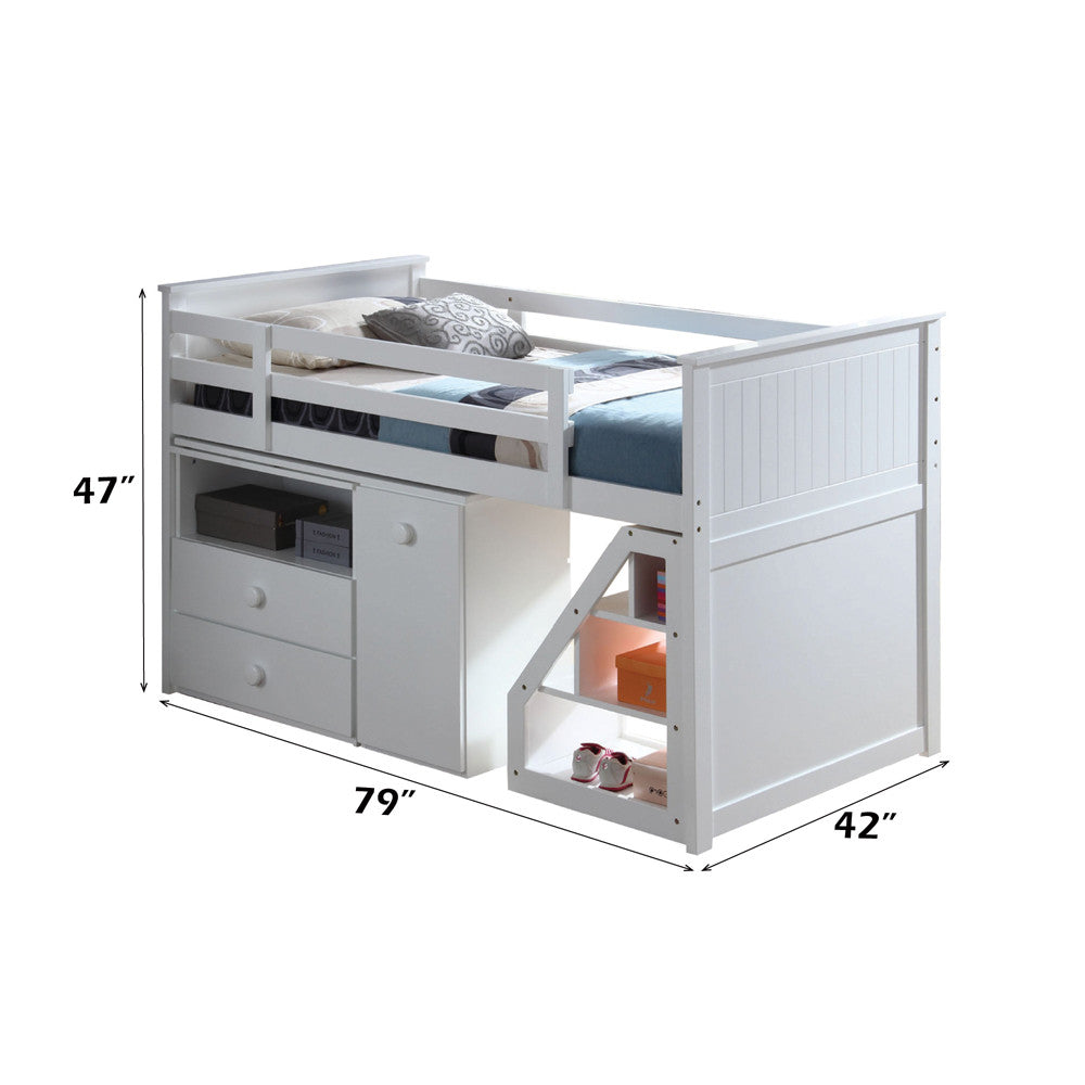 ACME 19405 Wyatt Loft Bed, Chest, Desk & Ladder, White (1Set/5Ctn)