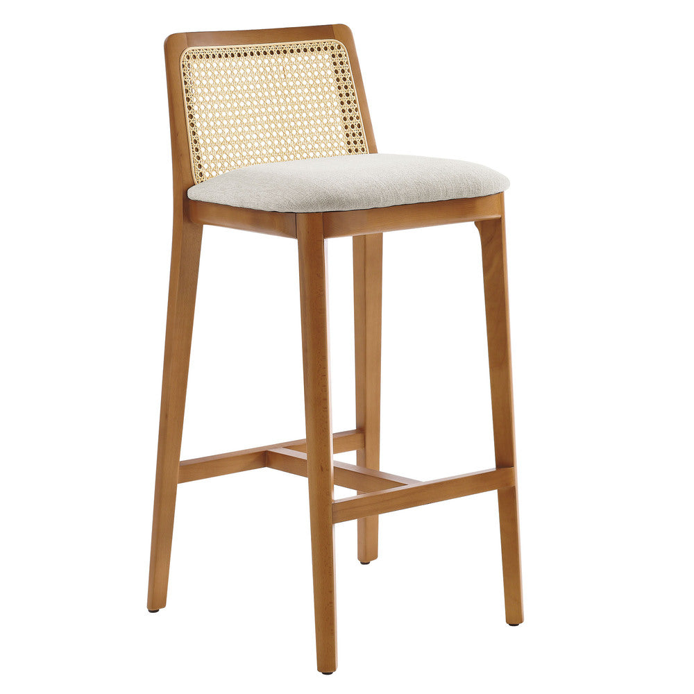 Modway EEI-6846 Monarch Wood and Rattan Bar Stool