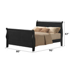ACME 19497EK Louis Philippe III Eastern King Bed, Black (1Set/2Ctn)