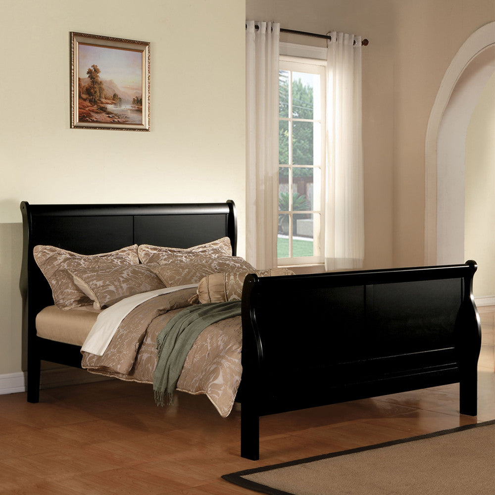 ACME 19500Q Louis Philippe III Queen Bed, Black (1Set/2Ctn)