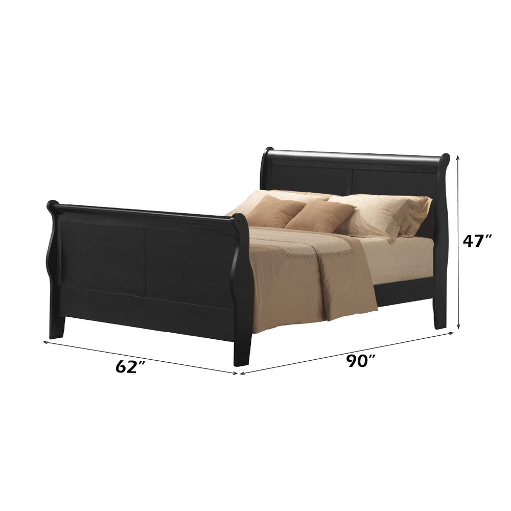 ACME 19500Q Louis Philippe III Queen Bed, Black (1Set/2Ctn)