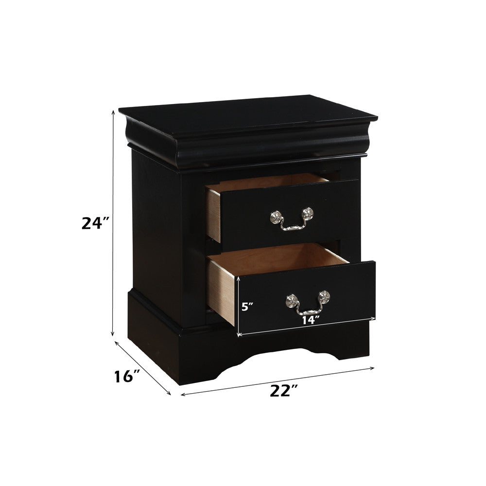 ACME 19503 Louis Philippe III Nightstand, Black