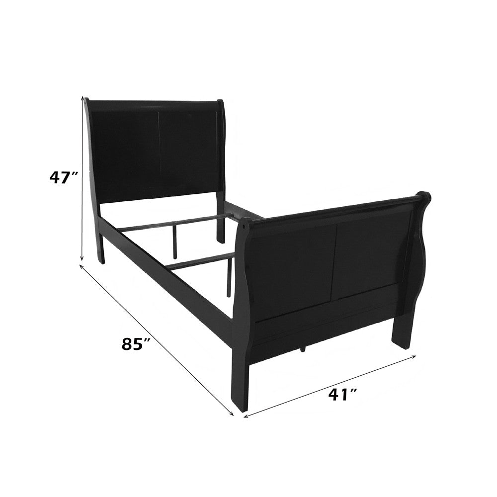 ACME 19510T Louis Philippe III Twin Bed, Black (1Set/2Ctn)