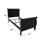 ACME 19510T Louis Philippe III Twin Bed, Black (1Set/2Ctn)