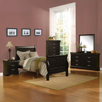 ACME 19510T Louis Philippe III Twin Bed, Black (1Set/2Ctn)
