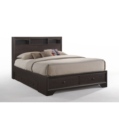 ACME 19557EK Madison II Eastern King Bed with Storage, Espresso (1Set/3Ctn)