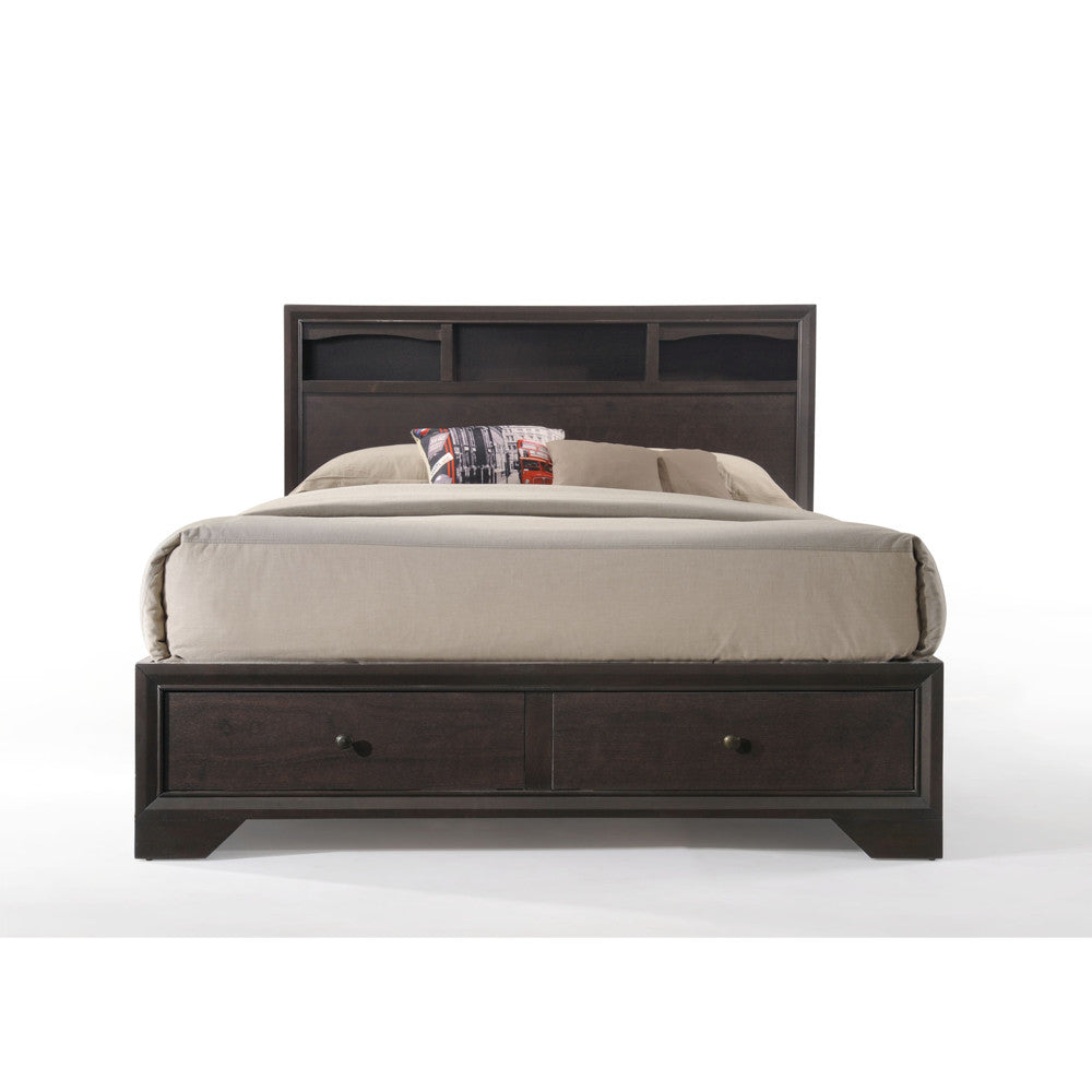 ACME 19557EK Madison II Eastern King Bed with Storage, Espresso (1Set/3Ctn)