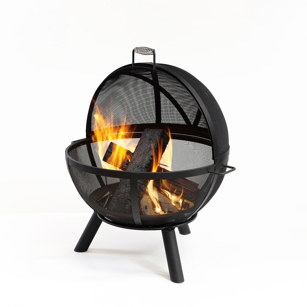 Deko Living 34 Inch Diameter Outdoor Steel Woodburning Sphere Fire Pit - COB10508