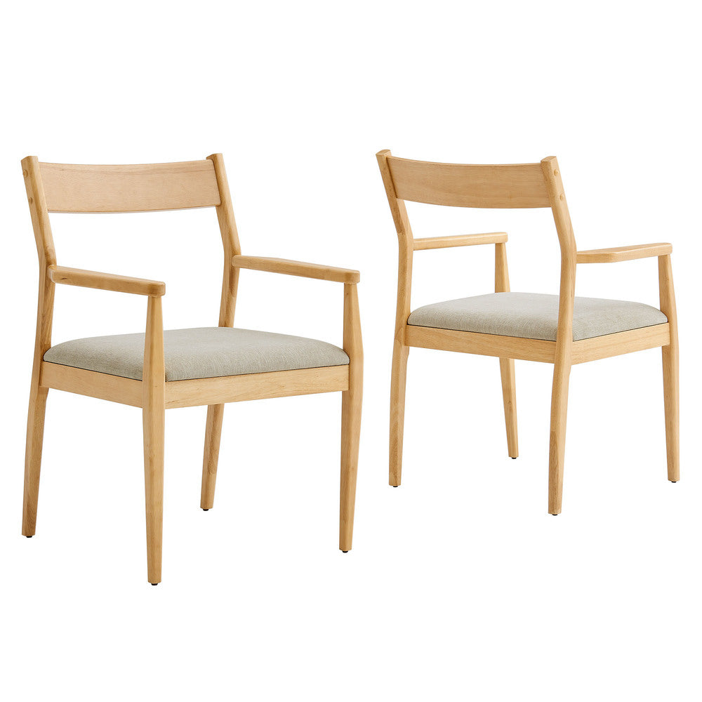 Modway EEI-6916 Solara Fabric Wood Dining Armchairs Set of 2