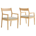 Modway EEI-6916 Solara Fabric Wood Dining Armchairs Set of 2