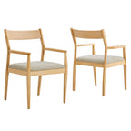 Modway EEI-6916 Solara Fabric Wood Dining Armchairs Set of 2