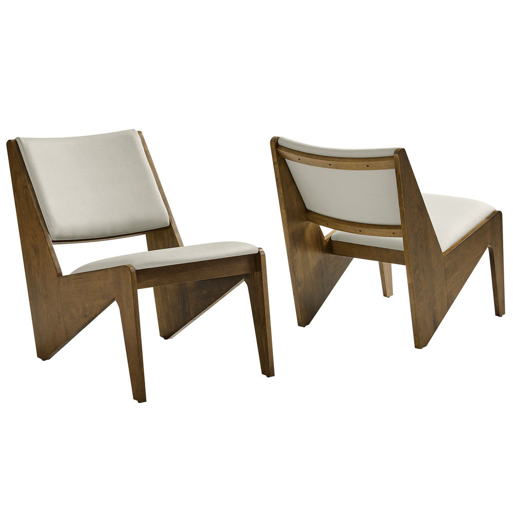 Modway EEI-6922 Rylina Vegan Leather Accent Chairs Set of 2