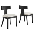 Modway EEI-6923 Peregrine Wood and Fabric Upholstered Dining Chairs Set of 2