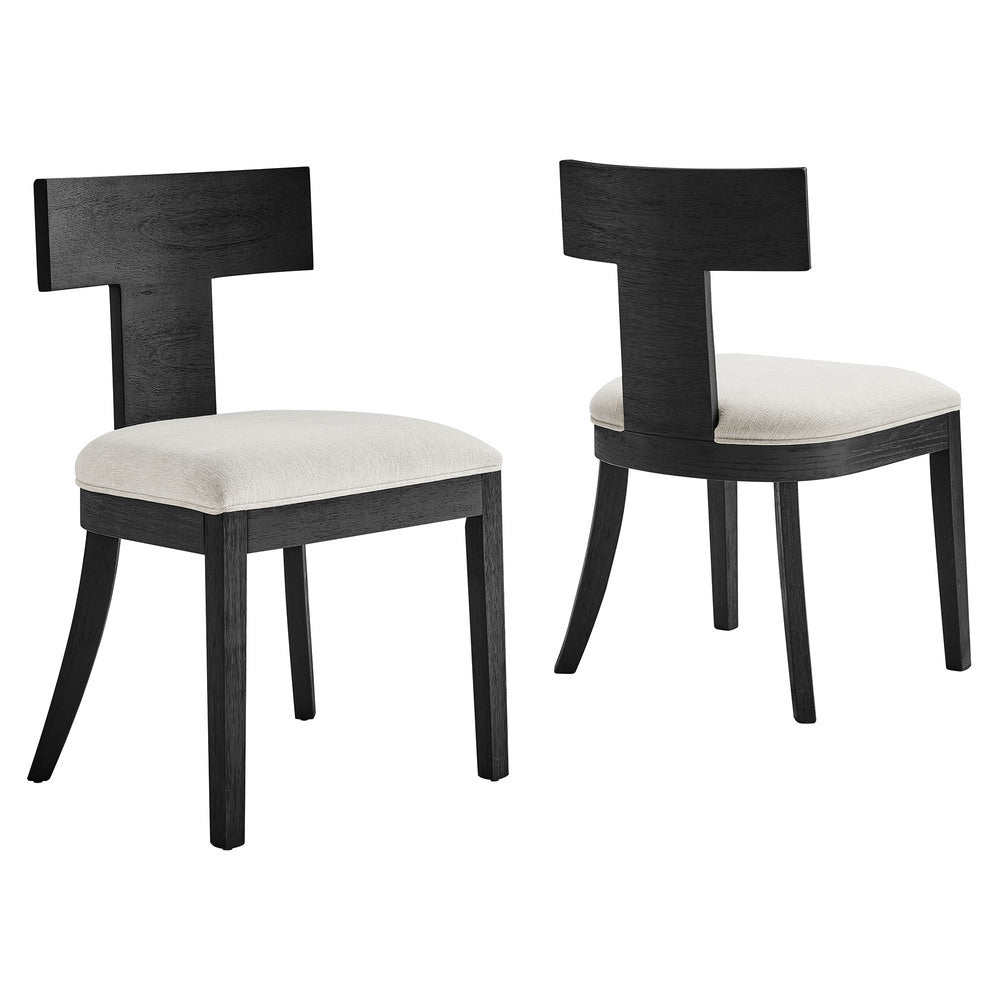 Modway EEI-6923 Peregrine Wood and Fabric Upholstered Dining Chairs Set of 2