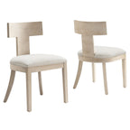 Modway EEI-6923 Peregrine Wood and Fabric Upholstered Dining Chairs Set of 2