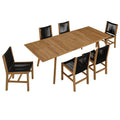 Modway EEI-6927 Vienna 7-Piece Outdoor Patio Teak and Rope Dining Set with Armless Chairs