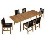 Modway EEI-6927 Vienna 7-Piece Outdoor Patio Teak and Rope Dining Set with Armless Chairs