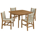 Modway EEI-6934 Vienna 5-Piece Outdoor Patio Teak and Rope Dining Set with Armless Chairs