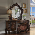 ACME 21108 Versailles Vanity Stool, Fabric & Cherry Oak