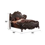 ACME 21120Q Versailles Queen Bed, 2-Tone Dark Brown PU & Cherry Oak (1Set/3Ctn)  2