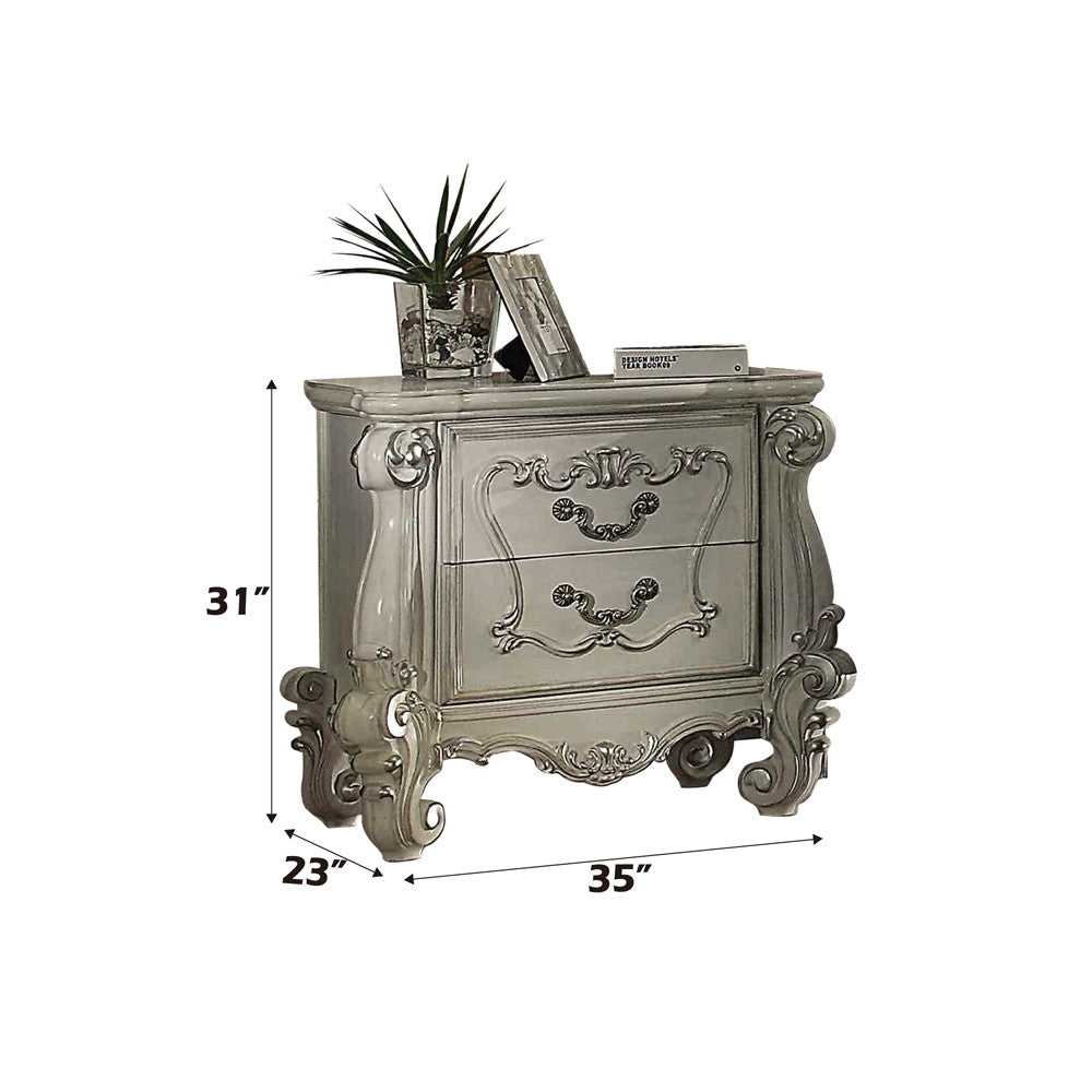 ACME 21133 Versailles Nightstand, Bone White  2