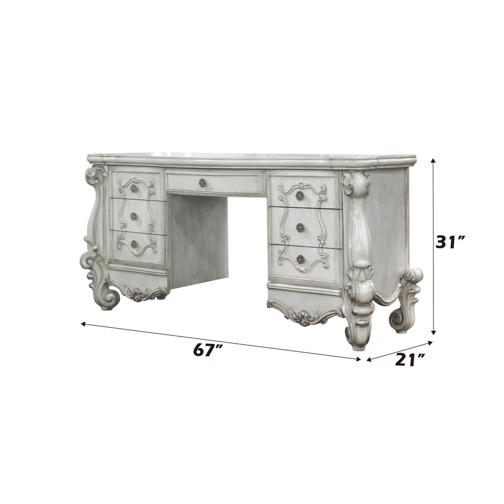 ACME 21137 Versailles Vanity Desk, Bone White  5