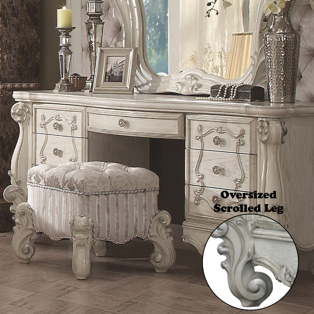 ACME 21137 Versailles Vanity Desk, Bone White  6
