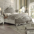 ACME 21144CK Versailles California King Bed, Vintage Gray PU & Bone White (1Set/3Ctn)