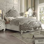 ACME 21144CK Versailles California King Bed, Vintage Gray PU & Bone White (1Set/3Ctn)