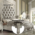 ACME 21150Q Versailles Queen Bed, Vintage Gray PU & Bone White (1Set/3Ctn)  4