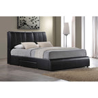 ACME 21266EK Kofi Eastern King Black PU Bed with Drawer