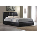ACME 21266EK Kofi Eastern King Black PU Bed with Drawer