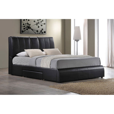 ACME 21266EK Kofi Eastern King Black PU Bed with Drawer