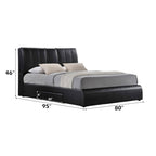 ACME 21266EK Kofi Eastern King Black PU Bed with Drawer  3