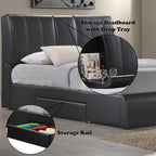 ACME 21266EK Kofi Eastern King Black PU Bed with Drawer  4