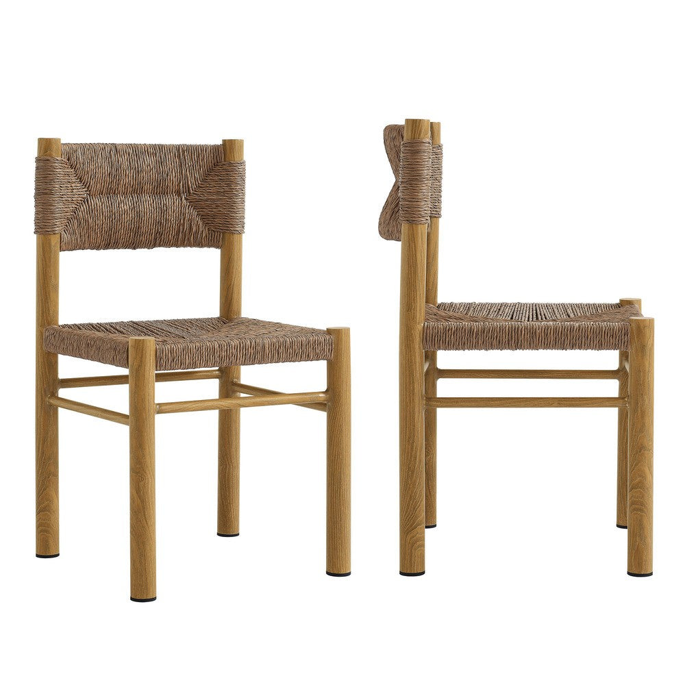 Modway EEI-6982 Parkland Outdoor Patio Rattan and Aluminum Dining Side Chairs Set of 2