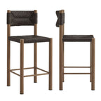 Modway EEI-6983 Parkland Outdoor Patio Rattan and Aluminum Counter Stools Set of 2