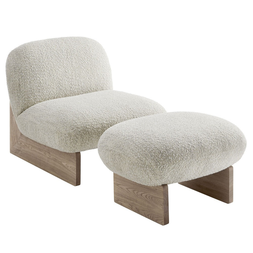 Modway EEI-6988 Loyal Boucle Fabric Accent Chair and Ottoman Set
