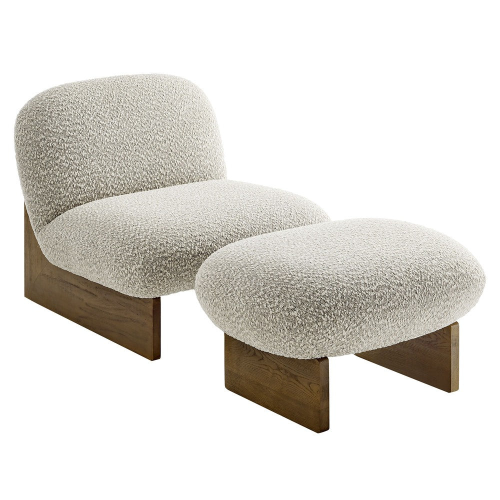 Modway EEI-6988 Loyal Boucle Fabric Accent Chair and Ottoman Set